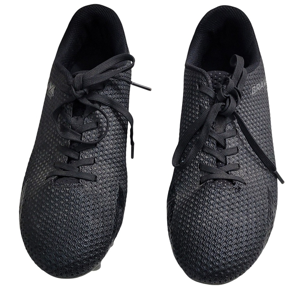 Brava Soccer Cleats Mens 7.5 Black Textured Firm Ground Athletic Shoes 176763